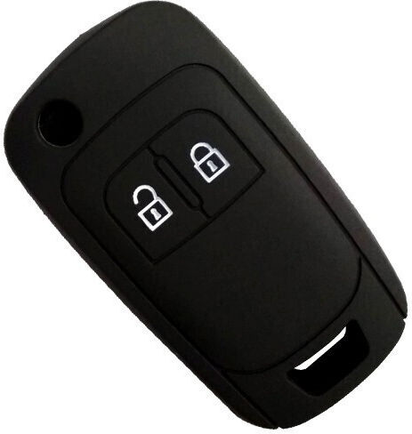 Silicone Car Key Cover Case with 2 Buttons for Opel Black