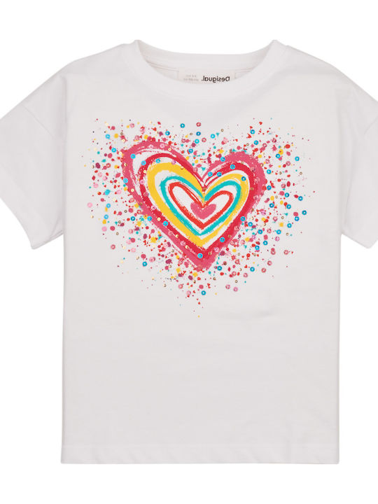 Детска тениска Бял Heart