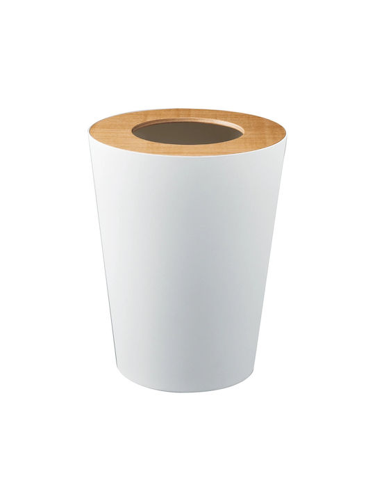 Yamazaki Office Wooden Waste Bin White