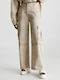 Damen Stoff Cargo Hose in Lockere Passform Beige