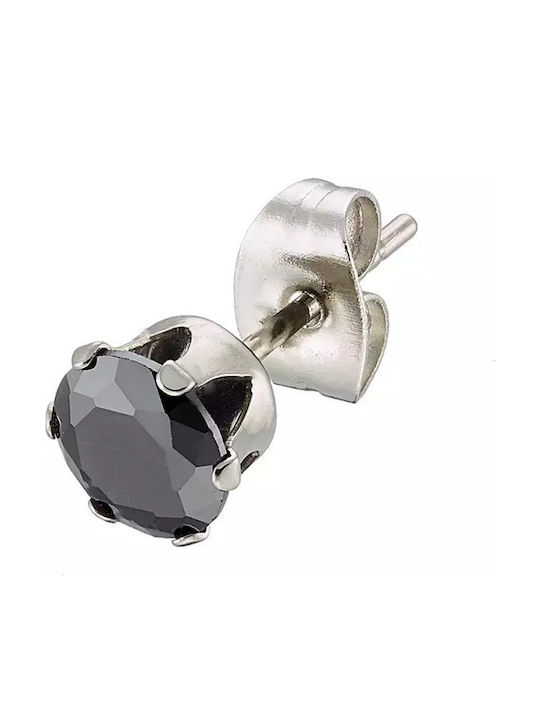 Oxzen Men's Earrings made of Steel Gold Plated with Stones