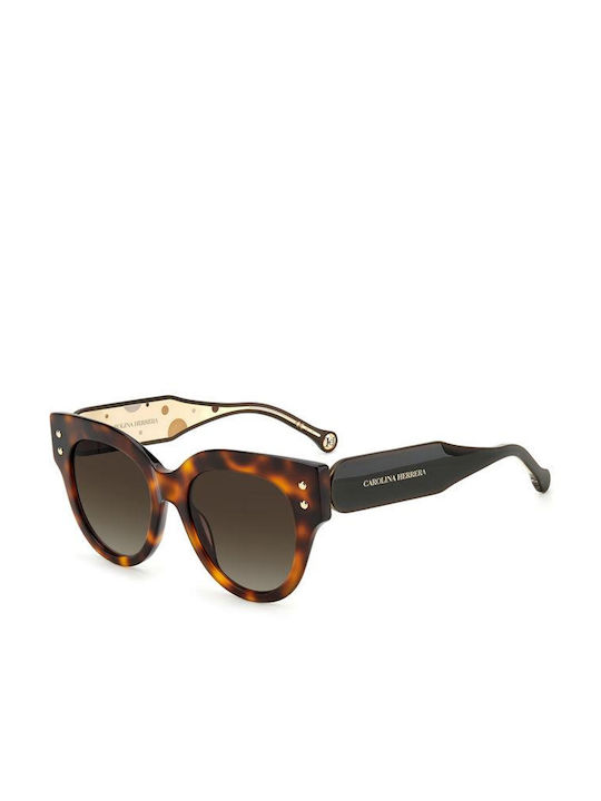 Carolina Herrera Women's Sunglasses with Brown Tartaruga Acetate Frame and Brown Gradient Lenses CH 0008/S 05L/HA