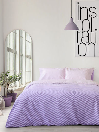 Kocoon Sheet Sets Queen with Elastic 160x200+32cm. Hilium Lilac 4pcs