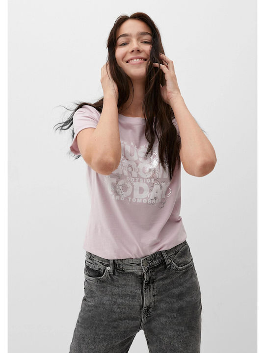 S.Oliver Γυναικείο T-shirt Ροζ με Στάμπα