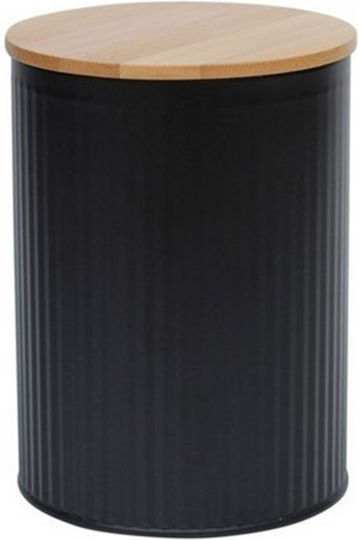 Excellent Houseware Vază Utilizare Generală Cu Capac Metalic Negru 13.5x13.5x17cm