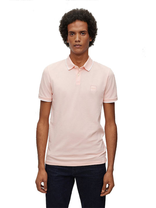 Hugo Boss Ανδρική Μπλούζα Polo Κοντομάνικη Ροζ