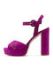 850F32 Suede Sandals Fuchsia