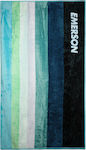 Emerson Stripey Beach Towel Cotton Green 160x86cm.