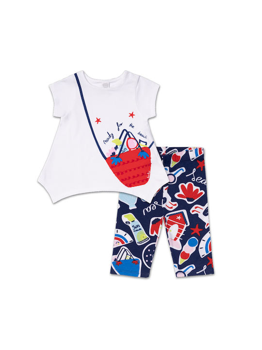 Tuc Tuc Kids Set with Leggings Summer 2pcs White