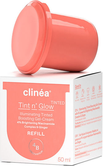 Clinea Tint N' Glow Light Refill Gel de Față de Zi Colorat pentru Strălucire cu Niacinamidă și Prebiotice 50ml