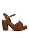 Leather Sandals Tabac Brown