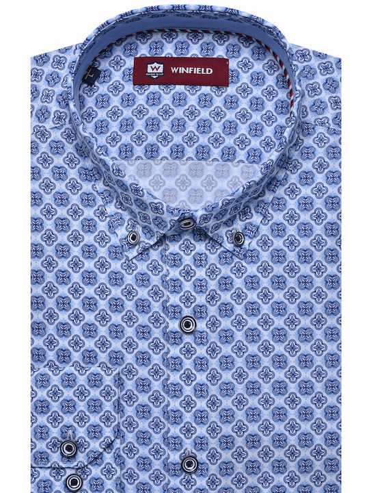 Πουκάμισο retro printed modern fit Winfield ΡΑΦ ΒΑΜΒΑΚΙ BUTTON - DOWN ΜΙΚΡΟΣΧΕΔΙΟ ALL DAY,CASUAL,BUSINESS