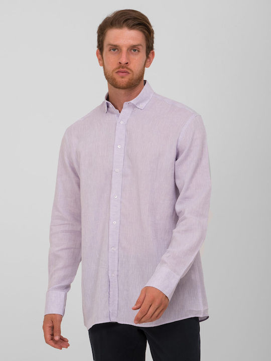 Linen button down modern fit shirt Kaiserhoff Purple