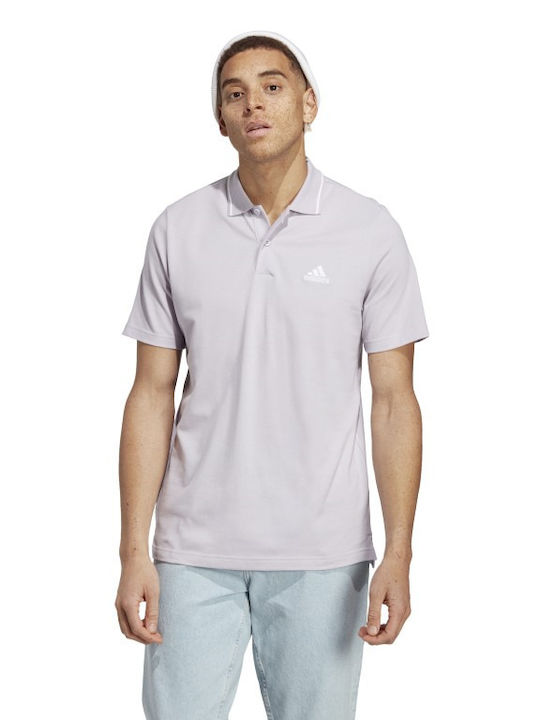 Adidas Essentials Men's Athletic Short Sleeve Blouse Polo Lilac