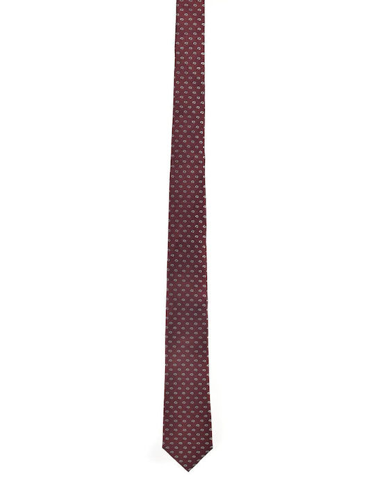 Retro style twill tie by Mauro Boano Red SILK SMALL PATTERN ALL DAY, BUSINESS
