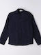 Kids One Color Shirt Long Sleeve Linen Blue
