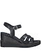 Tamaris Women's Ankle Strap Platforms Black