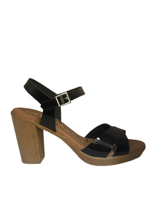 Oh My Sandals Sandalen aus Lackleder Schwarz