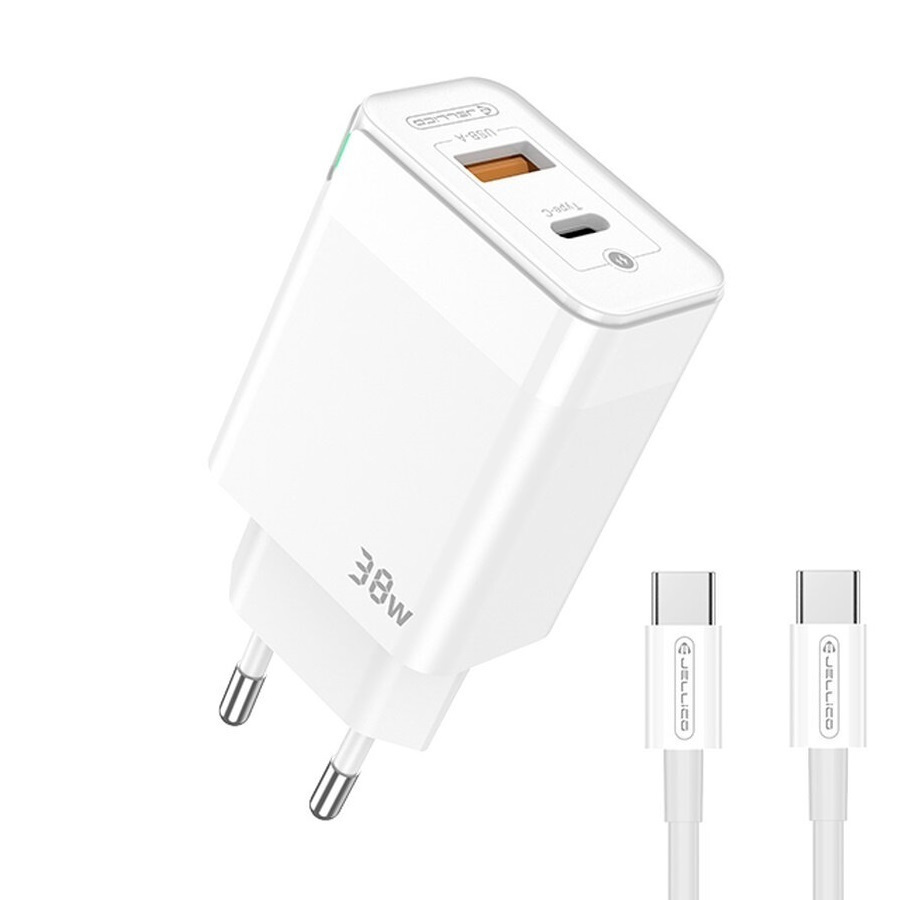 Jellico Charger with USBA Port and USBC Port and Cable USBC 38W