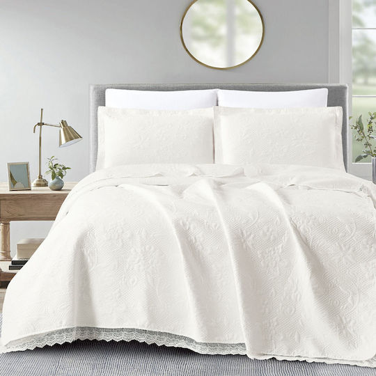 Borea Ashley Set Pătură Piqué Superdublă 230x245 cm Ecru
