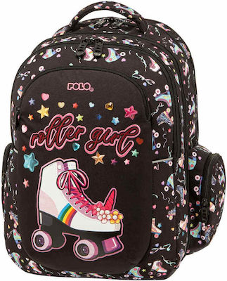 Polo Extra Σχολική Τσάντα Πλάτης Γυμνασίου - Λυκείου Πολύχρωμη