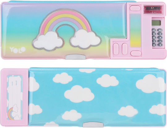 Yolo Rainbow Pencil Case Pink