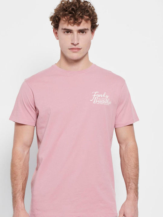 Funky Buddha Men's Short Sleeve T-shirt Pink