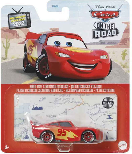 Mattel Lightning McQueen Pixar Cars On The Road Car Road Trip Lightning McQueen 1:64 For 3+ Years Old