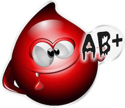 Sticker One Design Blood Type AB+