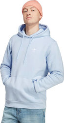 Adidas Men's Sweatshirt with Hood & Pockets Light Blue