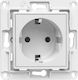 Shelly Wall Socket EU Μονή Χωνευτή Πρίζα Ρεύματος Λευκή