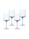 Navaris Set of Glasses for Red Wine made of Glass in Blue Color Stemmed 400ml 4pcs