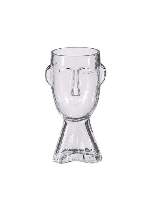 Atmosphera Vază Decorativă Sticlă Face Transparent 12x24cm 1buc