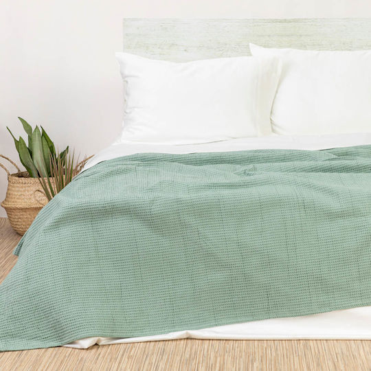 Borea Waffle Decke Piqué Übergröße 230x260cm Hellgrün