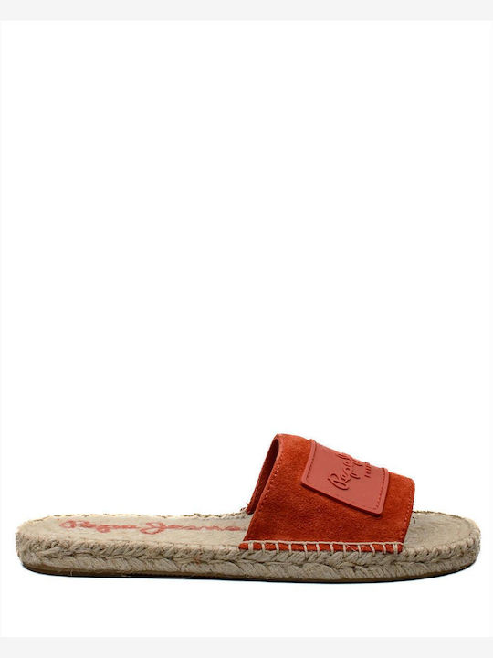 Pepe Jeans Leather Women's Flat Sandals Berry