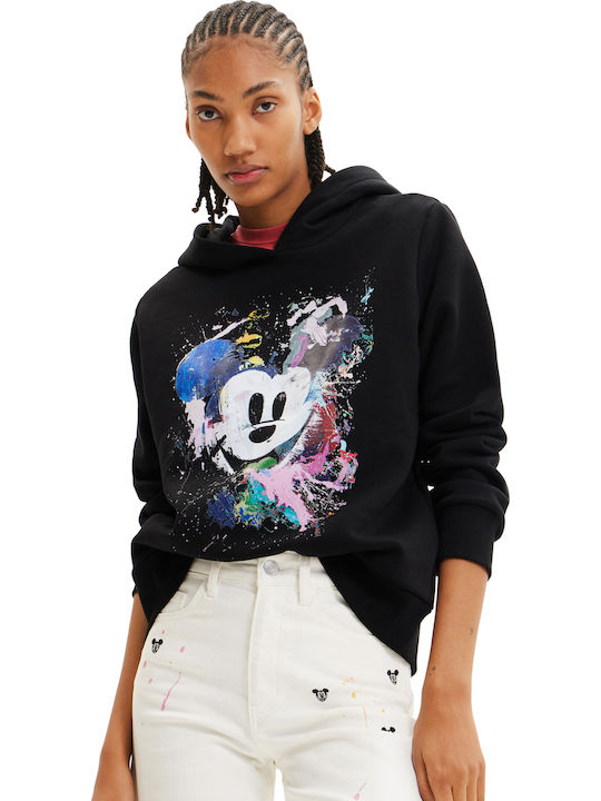 Mickey Дамски Суитшърт Худи Черен