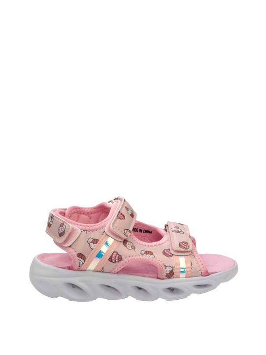 Scarpy Kids' Sandals with Velcro & Lights Pink