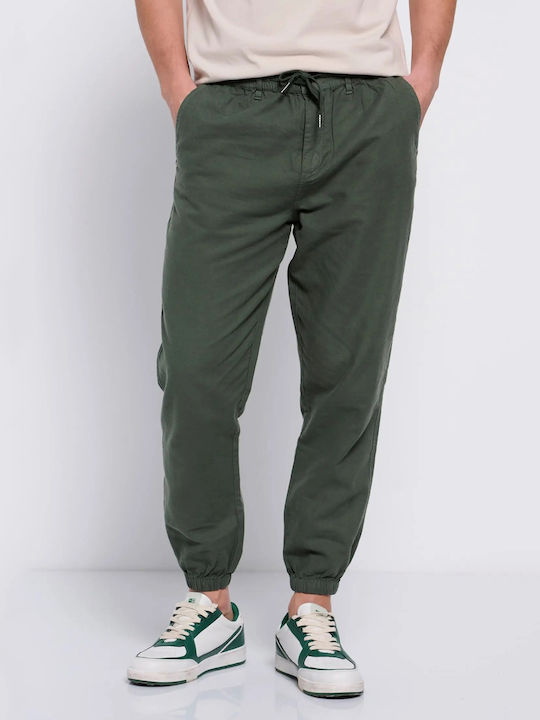 FBM007-01802 Trousers in Straight Line Dusty Green