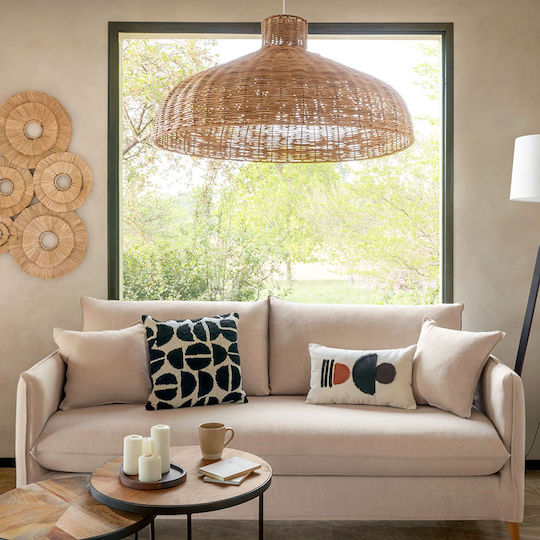 A-S Ori Κρεμαστό Φωτιστικό Μπεζ Boho με Ντουί E27 58x59εκ.