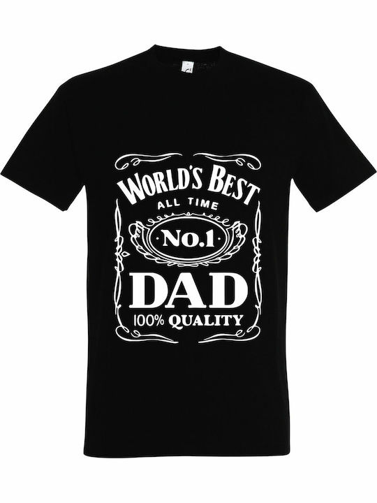 kirikoko World's best DAD, 100% Quality T-shirt Μαύρο Βαμβακερό
