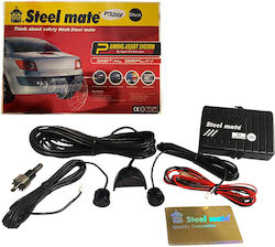 Steel Mate Front Wheel Car Parking System with Screen / Buzzer and 2 Sensors 18mm in Black Colour