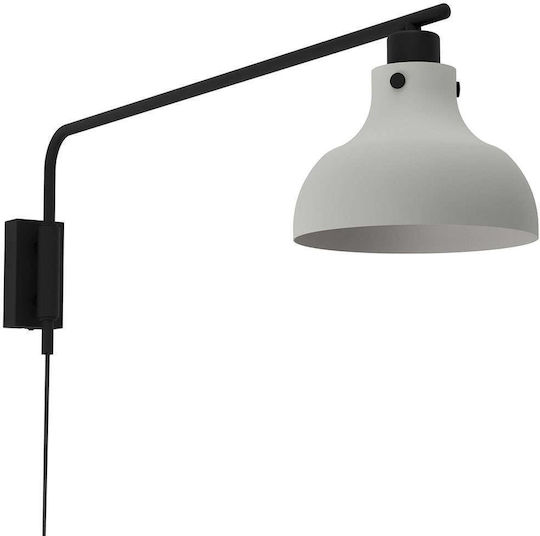 Eglo Matlock Industrial Wall Lamp With Plug And E27 Bulb Base Gray 20x25x20cm