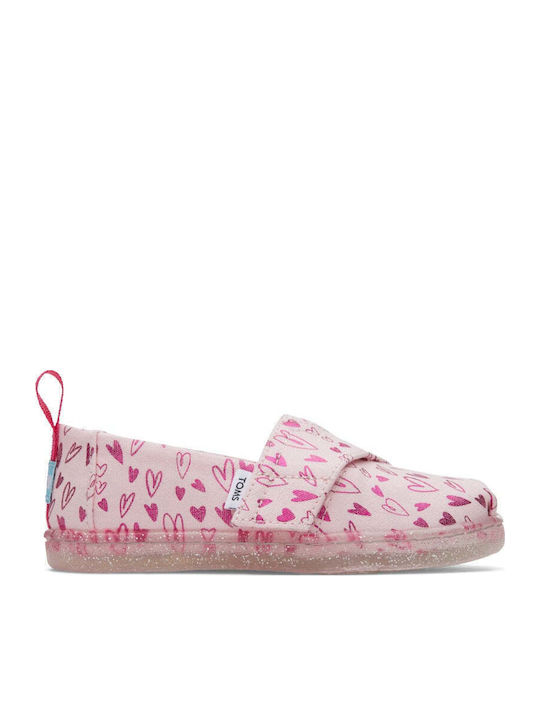 Kids Espradrilles with Hoop & Loop Closure Pink Alpargata