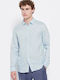 FBM007-00105 Long-sleeved Linen Shirt Foggy Blue