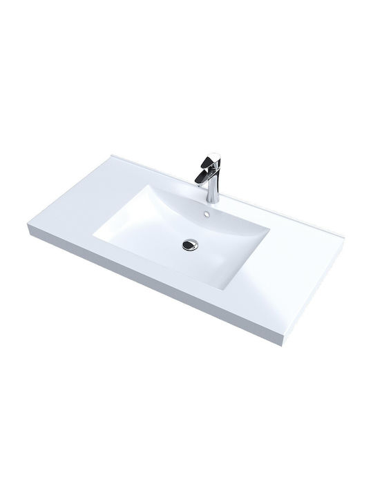 Sanitec Alba Countertop Sink made of Synthetic Material 80x46x13cm White