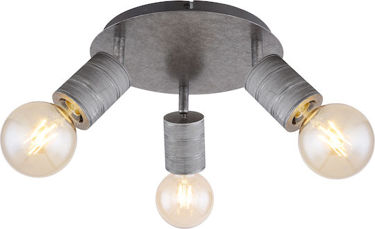Globo Lighting Freddy Τριπλό Σποτ με Ντουί E27 σε Γκρι Χρώμα