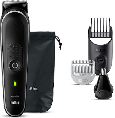 Braun All-In-One Style Kit Series 5 MGK5440 Επαναφορτιζόμενη Κουρευτική Μηχανή Μαύρη