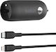 Belkin Încărcător Auto 30W cu un Port: 1xType-C Negru Culoare