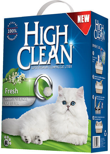 High Clean Fresh Bentonit Katzenstreu mit Duft Frisch 6Es