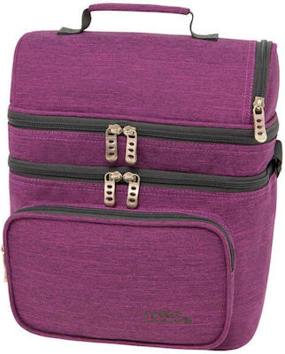 Polo Kids Insulated Lunch Bag with Shoulder Strap Double Cooler Purple 27x17x30cm
